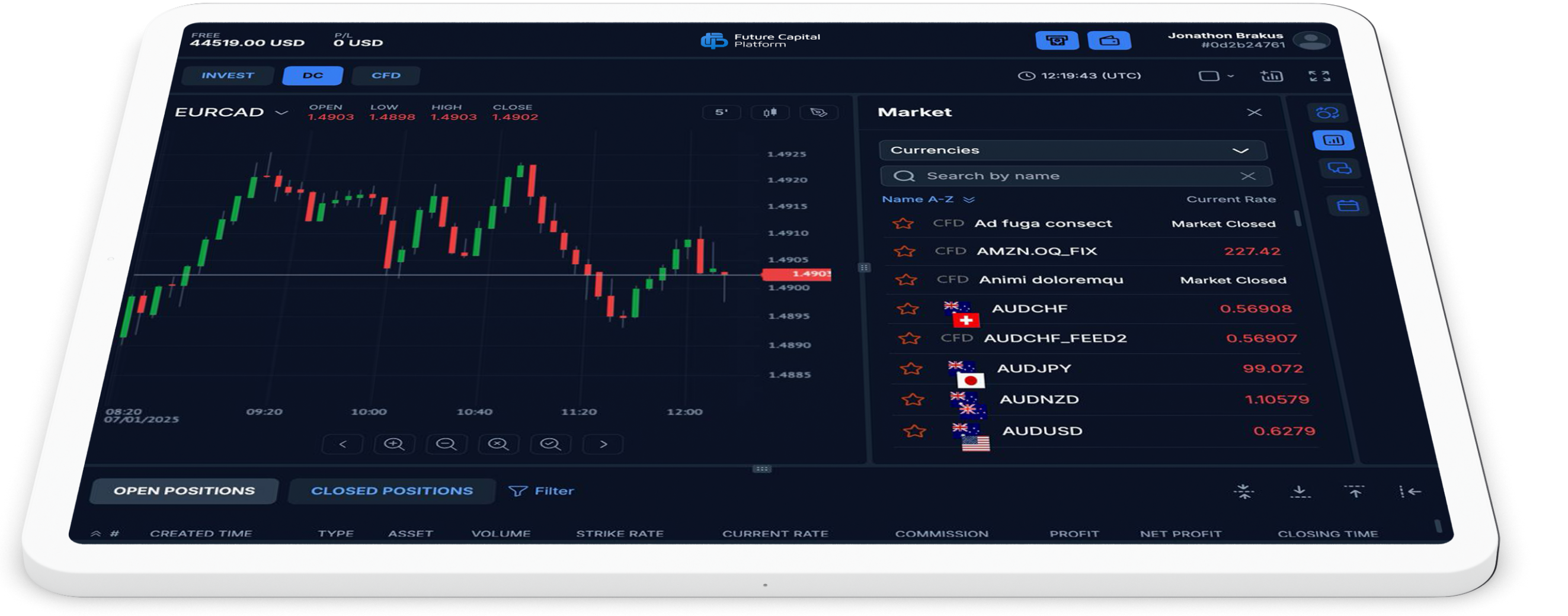 trading platform tablet